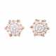 Stud earrings with rosettes of brilliant-cut diamonds total approx. 0.4 ct, - фото 1