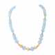 Necklace of faceted aquamarine beads - фото 1