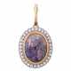 Clip pendant with opal entouraged by diamonds total approx. 0.8 ct, - Foto 1