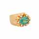 Ring with fine mint green tourmaline and 6 diamonds total ca. 0,18 ct, - Foto 1
