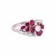 Ring with rubies and diamonds of total approx. 0,95 ct, - фото 1