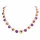 Necklace "Blossoms" in light size gradient with amethysts, - фото 1