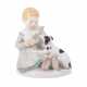 MEISSEN "Sitting child with dog and milk cup". - photo 1