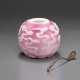 A WHITE-OVERLAY PINK GLASS `BATS AND CLOUDS` WATER POT - photo 1