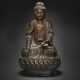 A LARGE PARCEL-GILT LACQUERED BRONZE FIGURE OF BUDDHA - фото 1