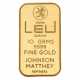 Switzerland - Gold bar of 10g GOLD fine, Bank Leu Zurich, - фото 1