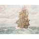 PAINTER/IN and copyist 20th century, "Historical sailing ship on the high seas", - Foto 1