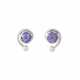 Pair of stud earrings with fine tanzanite, total ca. 2 ct and diamond, - фото 1