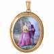 Pendant with fine porcelain painting, - фото 1