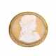 Brooch with antique shell cameo, - photo 1