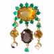 Brooch/pendant with citrines, smoky quartz and green quartz - photo 1