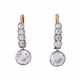 Earrings with 2 large old cut diamonds each approx. 1 ct, - фото 1