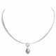 Necklace with pearl drop and diamond ca. 0,35 ct, - Foto 1