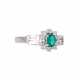 Ring with oval fac. Emerald and diamonds, total approx. 0.4 ct, - photo 1