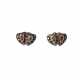 Stud earrings "Hearts" with tourmalines and diamonds total approx. 0.3 ct, - фото 1