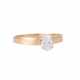 Solitaire ring with oval diamond of ca. 0,5 ct, - фото 1