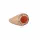 Ring with orange tourmaline entouraged by diamonds total ca. 0,5 ct, - фото 1