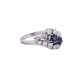 Ring with 2 sapphires comp. ca. 0,8 ct and diamonds comp. ca. 0,5 ct, - photo 1