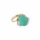 Ring with large emerald cabochon - photo 1