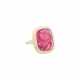 Ring with rectangular antique rubelite cabochon, - фото 1