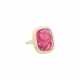 Ring with rectangular antique rubelite cabochon, - photo 1