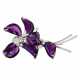 Brooch "Flower" with amethysts and diamonds - Foto 1