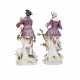 MEISSEN "Musician shepherdess with flute and shepherd with bagpipes" 1814-1860 - фото 1