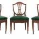 Drei Louis XVI-Stühle um 1800, Nussbaum - фото 1