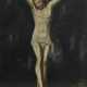 Kirchenmaler des 18./19. Jh. ''Christus am Kreuz'', Darstellung des Gekreuzigten am Berge Golgatha - photo 1
