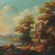 Maler des 19. Jh. ''Ideallandschaft'', Darstellung mit Bergen und einem See - фото 1