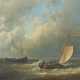 Maler des 19. Jh. ''Segelschiffe auf stürmischem Meer'' Darstellung unter dunklen Gewitterwolken, unsign. - Foto 1