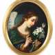 Maler des 19. Jh. ''Erzengel Gabriel'', Halbbildnis mit einer Lilie in der Hand - photo 1