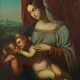 Maler des 19./20. Jh. ''Madonna mit Kind und Johannesknaben'', Darstellung der Muttergottes den Johannes begrüßenden Jesus auf ihrem Schoß haltend - фото 1
