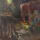 Maler des 20. Jh. wohl Ungarn, ''Bäuerin im Stall'' Kühe melkend - photo 1