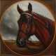 Tiermaler des 20. Jh. ''Pferdeportrait'', Kopfbildnis eines Pferdes mit Zaumzeug - Foto 1