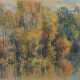 Monogrammist A.H. Maler des 20. Jh.. ''Teichlandschaft'' impressionistische Darstellung mit Bäumen und Häusern im Hintergrund, unten rechts monogr. ''A.H.'' (wohl Arno Haag) - photo 1