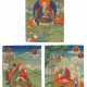 A GROUP OF THREE PAINTINGS OF ARHATS - фото 1