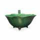 A SMALL GREEN AND AUBERGINE-GLAZED `LOTUS LEAF' CUP - photo 1