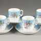 FOUR PORCELAIN CUPS AND SAUCERS Russian, Kuznetzov Facto - photo 1