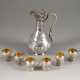 A SILVER DECANTER AND SIX BEAKERS WITH HANDLE Russian, M - Foto 1