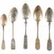 FIVE SILVER AND NIELLO SPOONS Russian, Moscow / St. Pete - Foto 1