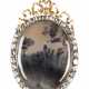 A GOLD, AGATE AND DIAMOND PENDANT circa 1900 The oval fr - Foto 1