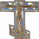 A LARGE AND ENAMEL CRUCIFIX Russian, 19th century Cast i - фото 1