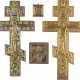 TWO LARGE CRUCIFIXES AND TWO BRASS ICONS Russian, circa - фото 1