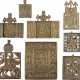 SIX BRASS ICONS AND TWO TRIPTYCHS SHOWING SELECTED WARRI - photo 1