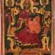 A VERY FINE ICON SHOWING THE ENTHRONED MOTHER OF GOD FLA - фото 1
