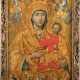 A VERY LARGE ICON OF THE HODIGITRIA MOTHER OF GOD AND SE - photo 1