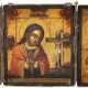 A FINE TRIPTYCH SHOWING THE AKTHYRSKAYA MOTHER OF GOD FL - фото 1