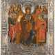 AN ICON SHOWING THE ENTHRONED MOTHER OF GOD FLANKED BY S - Foto 1