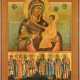 A LARGE TWO-PARTITE ICON SHOWING THE TIKHVINSKAYA MOTHER - Foto 1